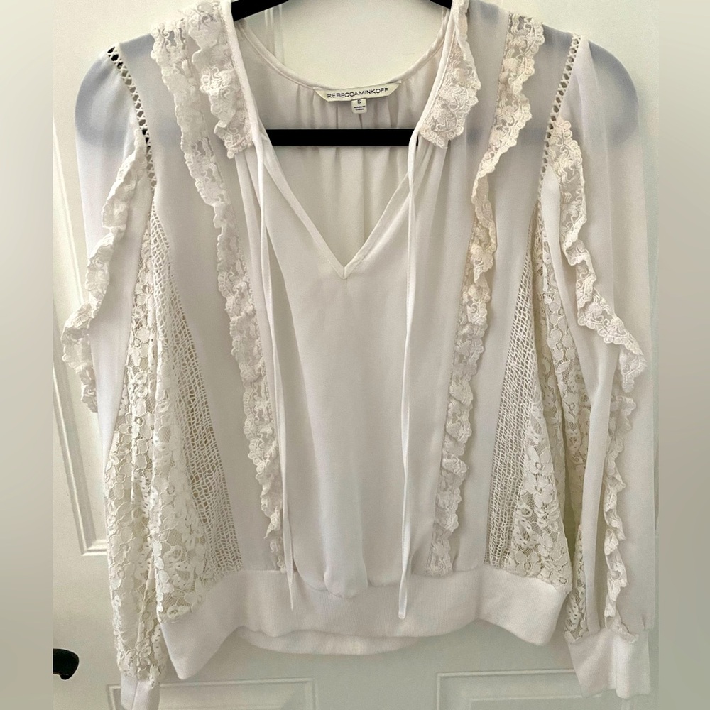 Rebecca Minkoff sheer and lace blouse
